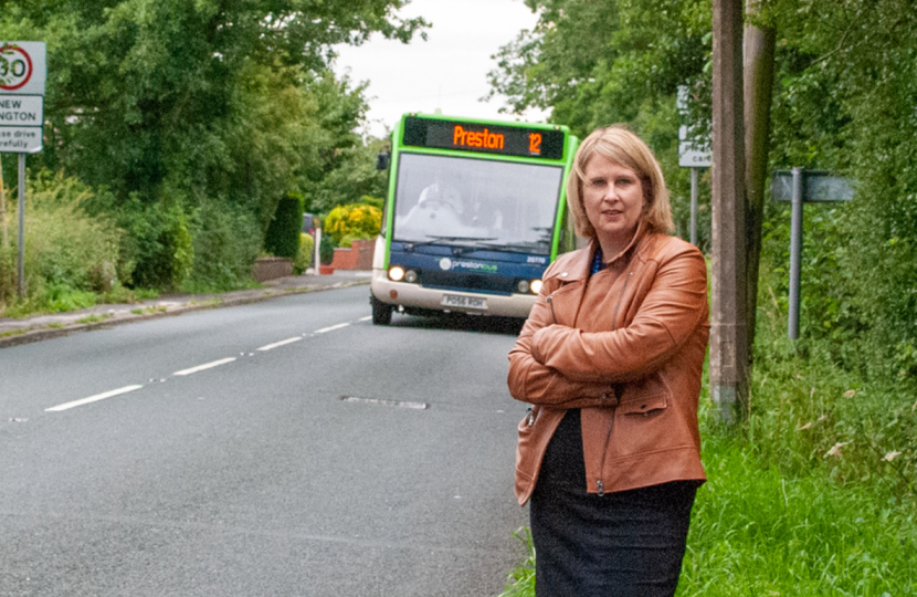 Katherine and a bus