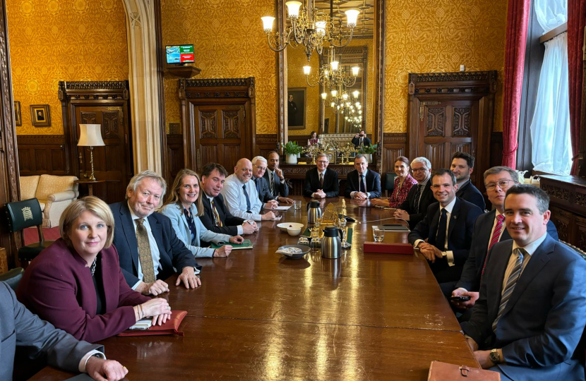 Katherine in Westminster with Nuclear Minister Andrew Bowie and other MPs