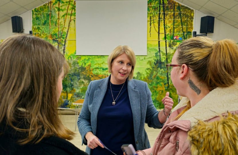 Katherine talking to constituents at a Q&A