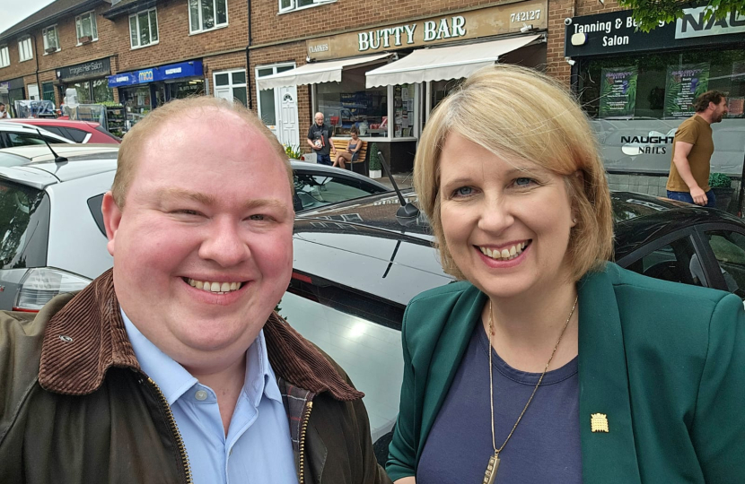 Katherine and Tom outside Clarke's Butty Bar