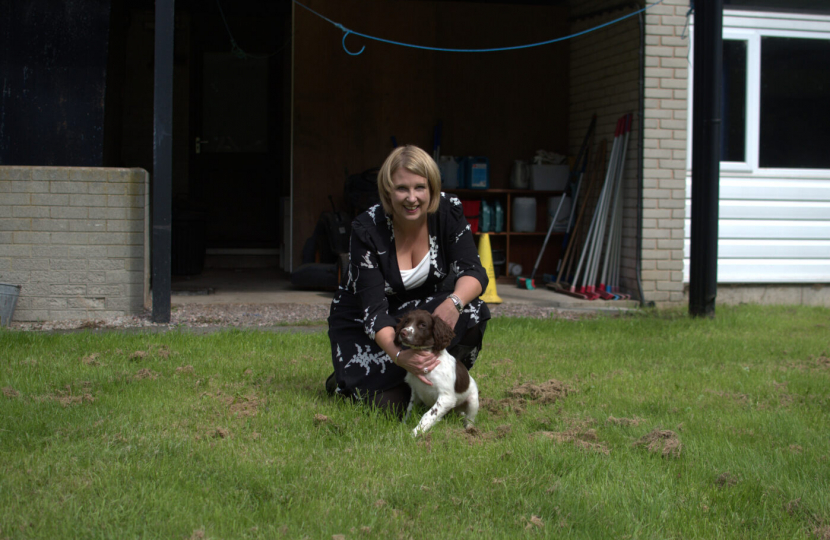 Katherine with a puppy