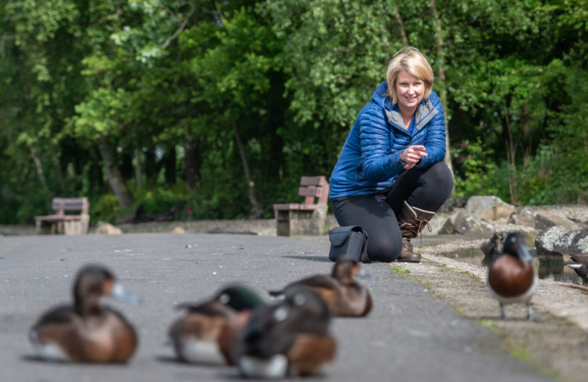 Katherine with ducks