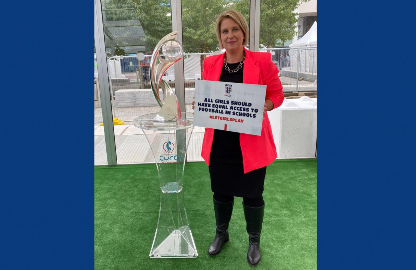 Katherine Fletcher with the women's Euros trophy