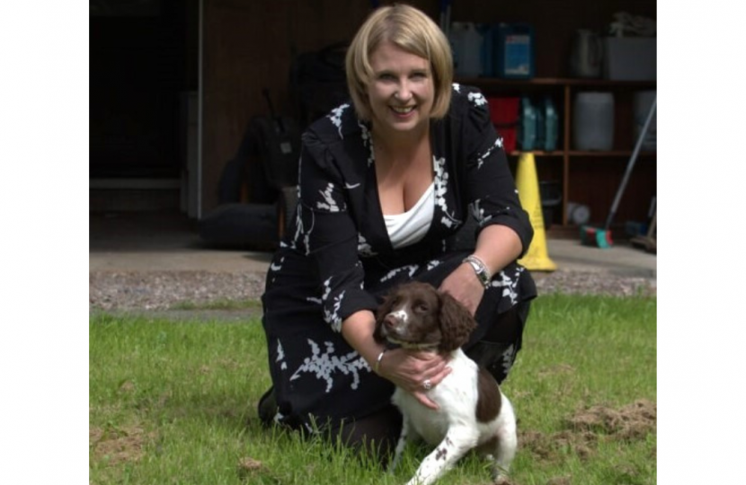 Katherine with puppy