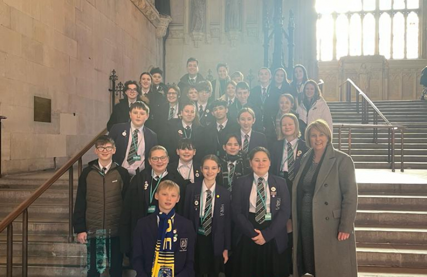 Katherine and Worden Academy pupils in Westminster