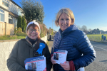 Katherine Fletcher with County Councillor Jayne Rear on a street in Leyland.