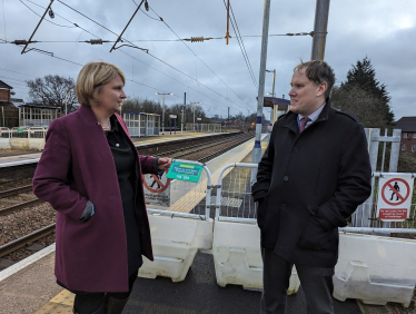 Katherine with Owain at Leyland Railway Station