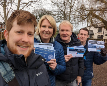 Katherine Fletcher out campaigning in Ulnes Walton