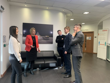 Katherine talking to apprentices