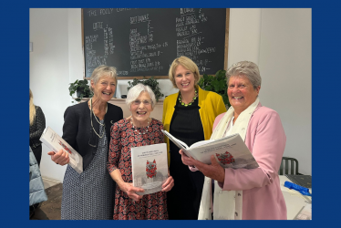 Katherine Fletcher with the three authors of a new book