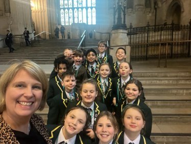 Katherine meeting students from Ashbridge Independent School in Westminster